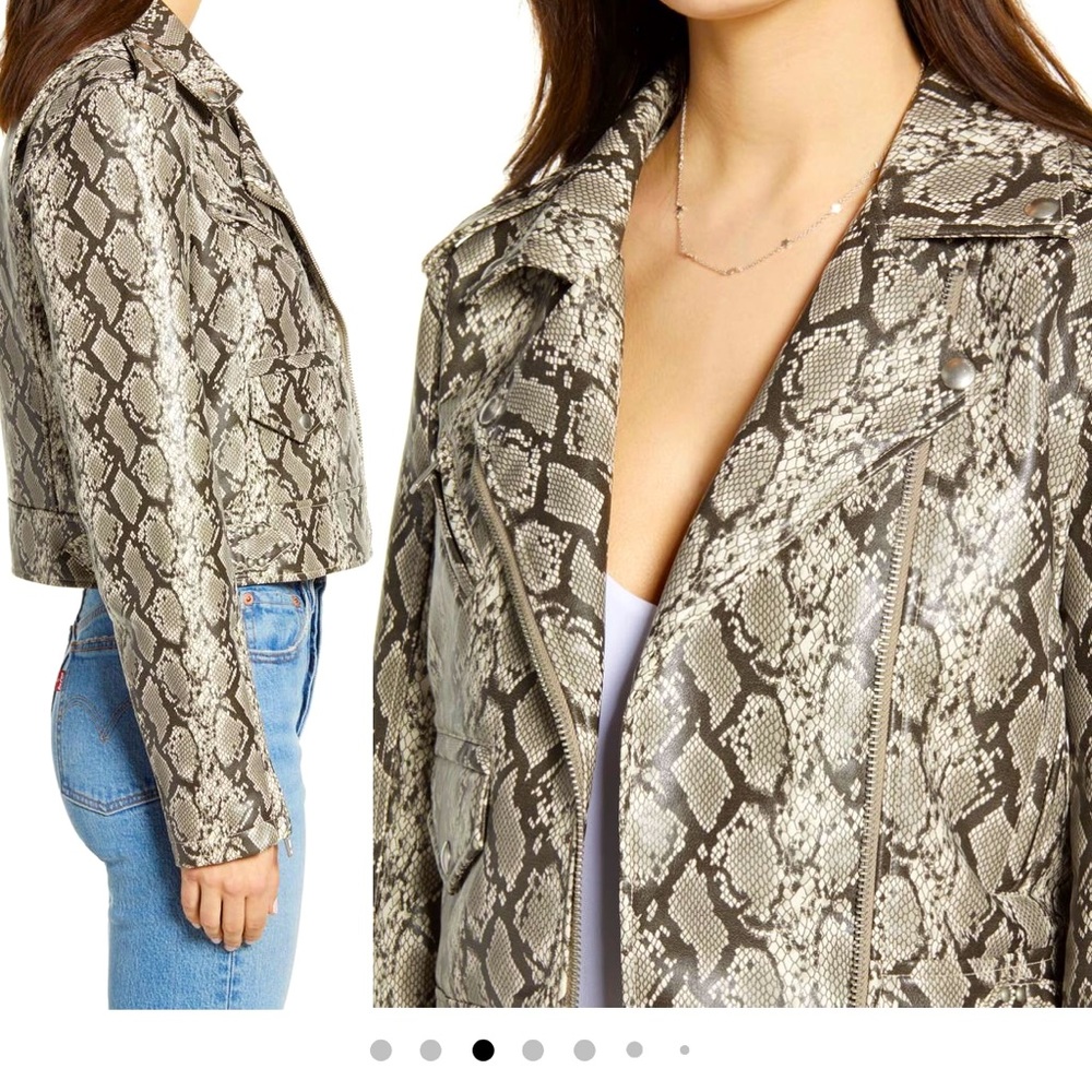 BLANKNYC faux snake skin moto jacket